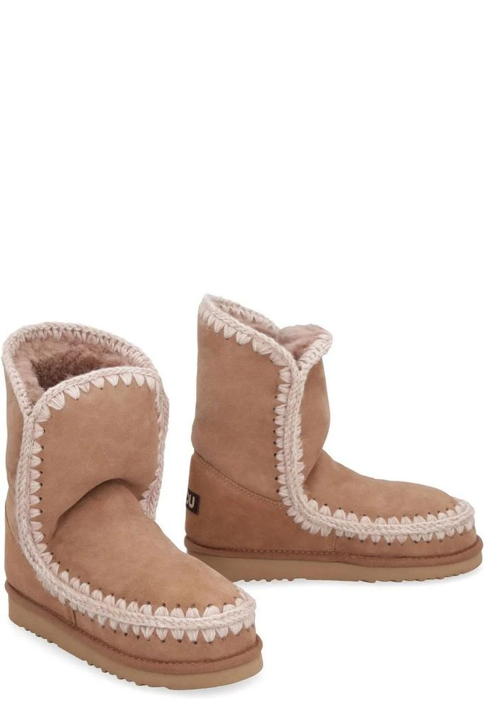 商品Mou|Mou Crochet Stitch-Trim Round-Toe Boots,价格¥1488,第2张图片详细描述