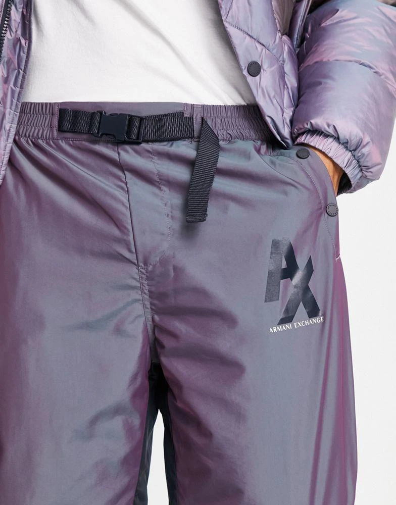 商品Armani Exchange|Armani Exchange irredescent joggers in purple,价格¥953,第3张图片详细描述