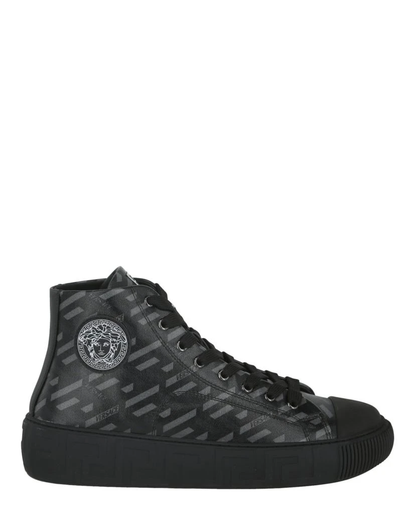 商品Versace|La Greca Print High-Top Sneakers,价格¥2104,第1张图片