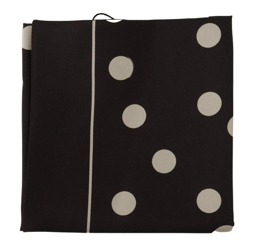 商品Dolce & Gabbana|Dolce & Gabbana Black Silk Dotted Square Bandana Handkerchief Scarf,价格¥979,第2张图片详细描述