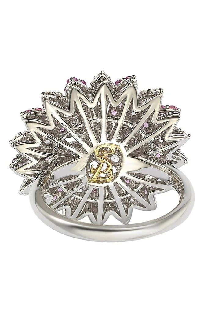 商品Suzy Levian|Sterling Silver & Pink Sapphire Flower Ring,价格¥2236,第2张图片详细描述