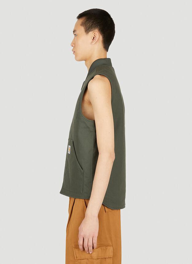 Logo Patch Sleeveless Jacket in Green商品第3张图片规格展示