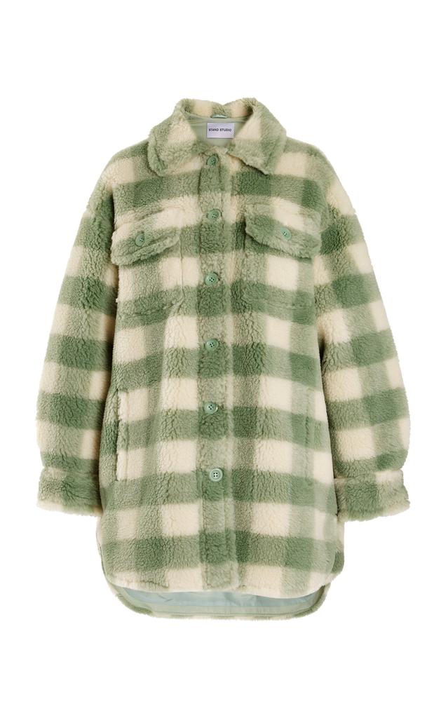 Stand Studio - Women's Sabi Plaid Sherpa Shirt Jacket - Print - FR 32 - Moda Operandi商品第1张图片规格展示