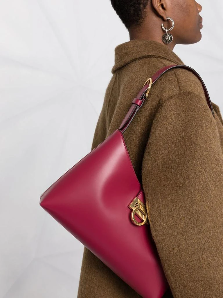 商品Salvatore Ferragamo|SALVATORE FERRAGAMO - Trifolio Leather Shoulder Bag,价格¥15166,第2张图片详细描述
