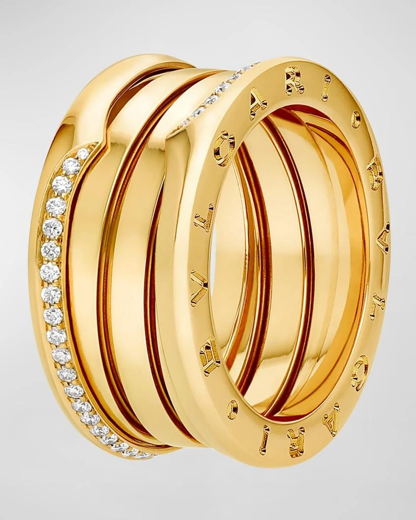 商品BVLGARI|B.Zero1 18K Gold 3-Band Wave Ring with Diamonds, EU 51 / US 5.75,价格¥37634,第1张图片