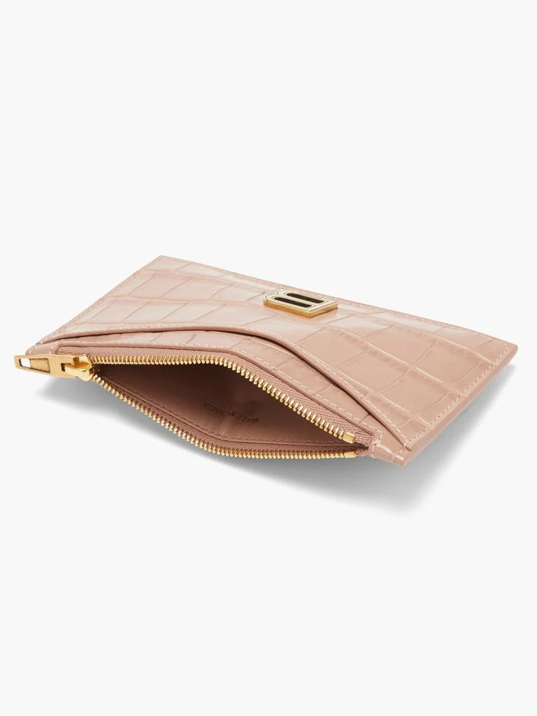 商品Balenciaga|Hourglass zipped croc-effect leather cardholder,价格¥3323,第4张图片详细描述