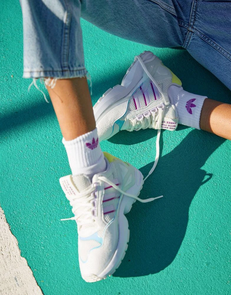 商品Adidas|adidas Originals ZX Wavian trainers in off white with purple and mint detail,价格¥508,第2张图片详细描述