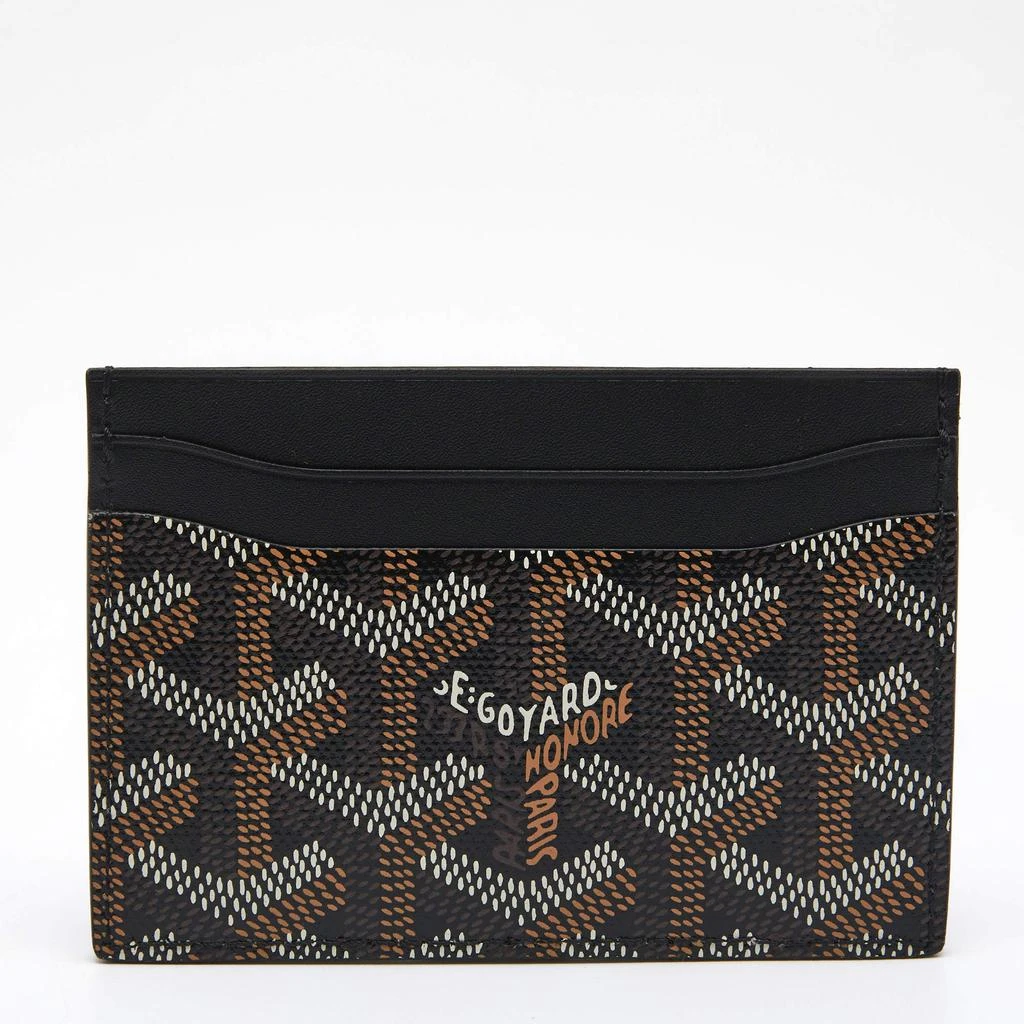 商品Goyard|Goyard Black Goyardine Coated Canvas and Leather Saint Sulpice Card Holder,价格¥5407,第4张图片详细描述