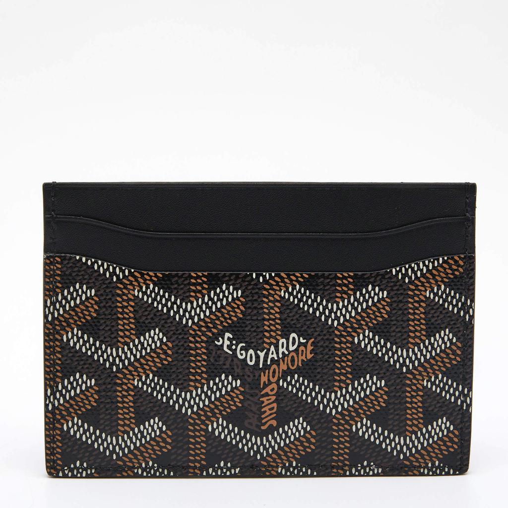 商品Goyard|Goyard Black Goyardine Coated Canvas and Leather Saint Sulpice Card Holder,价格¥5347,第6张图片详细描述