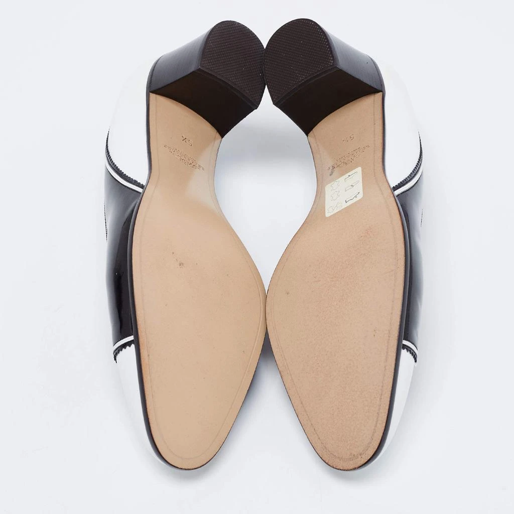 Bally Vintage White/Black Patent And Leather Block Heel Pumps Size 38.5 商品