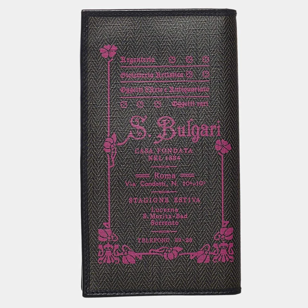 商品[二手商品] BVLGARI|Bvlgari Black/Pink Elettra Collezione Canvas Wallet,价格¥3313,第1张图片