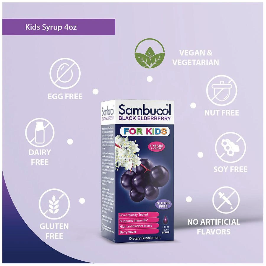 商品Sambucol|Black Elderberry Kids Immune Support Syrup Berry,价格¥75,第2张图片详细描述