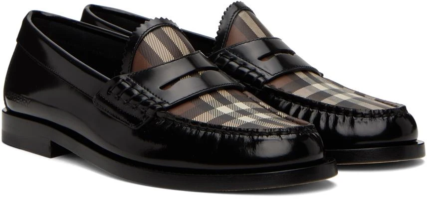 商品Burberry|Black & Brown Check Loafers,价格¥3399,第4张图片详细描述