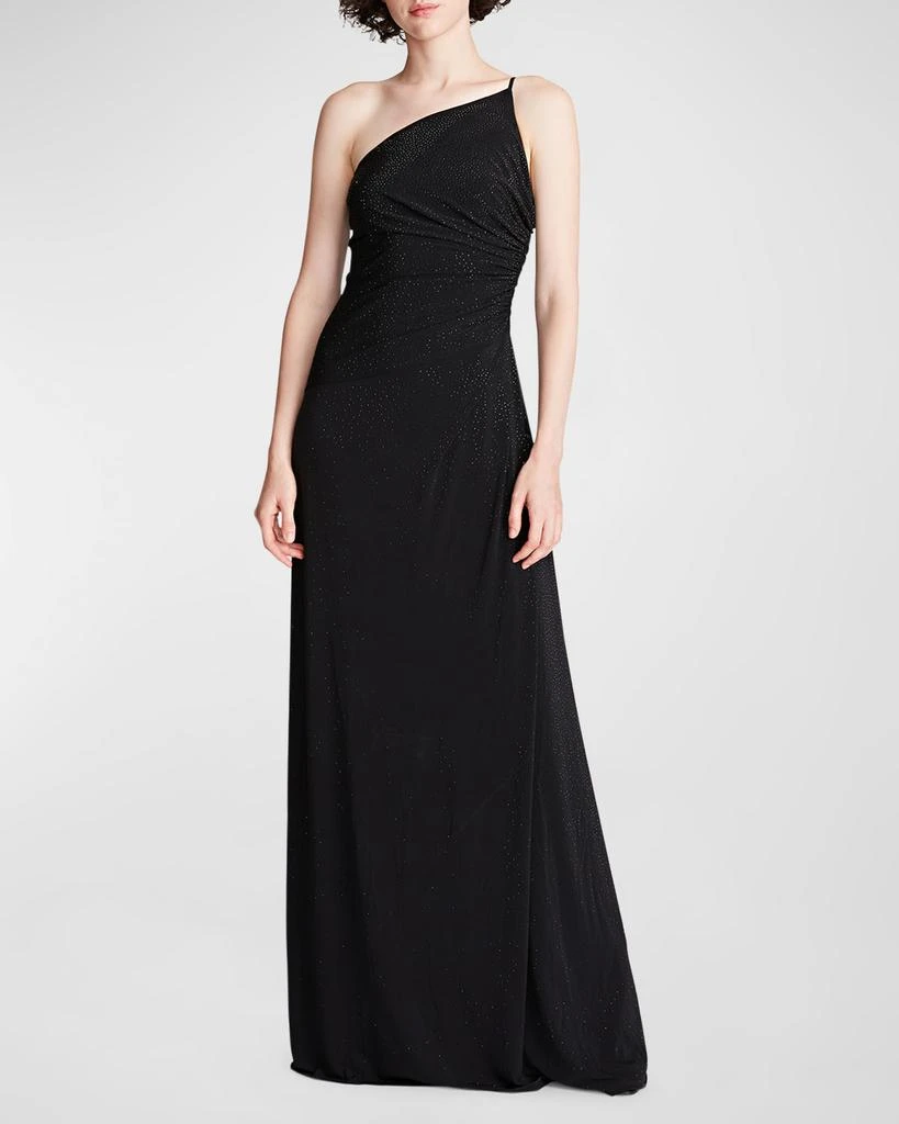 商品HALSTON|Giselle One-Shoulder Rhinestone Jersey Gown,价格¥1502,第1张图片