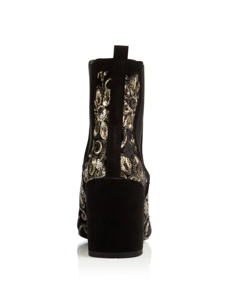 商品Stuart Weitzman|Mediate Metallic Embroidered Velvet Block Heel Booties,价格¥1431,第4张图片详细描述