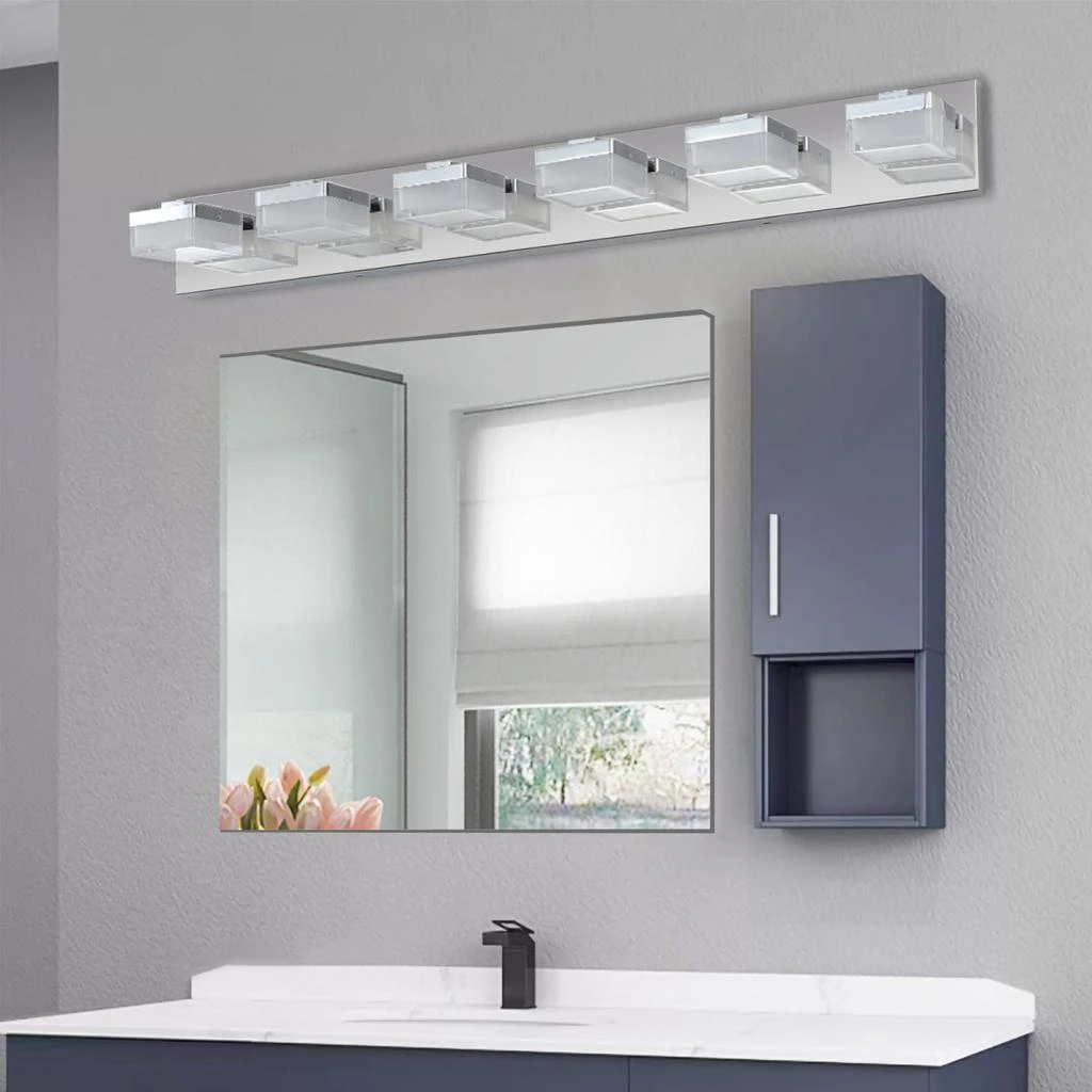 商品Simplie Fun|Modern 6-Light Chrome LED Vanity Mirror Light Fixture For Bathrooms And Makeup Tables,价格¥1502,第2张图片详细描述