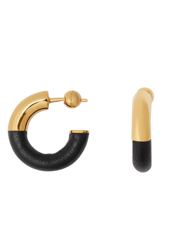 Leather-wrapped gold-plated hoop earrings商品第3张图片规格展示