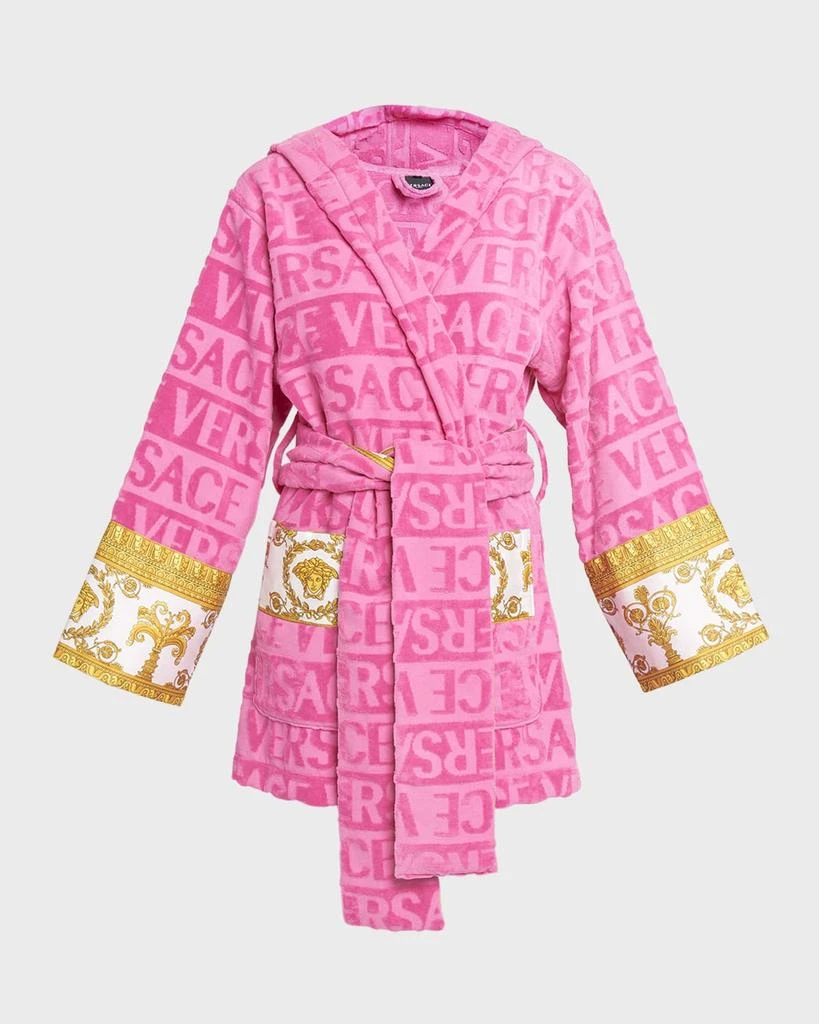 商品Versace|I Heart Baroque Hooded Short Bathrobe,价格¥2171,第2张图片详细描述