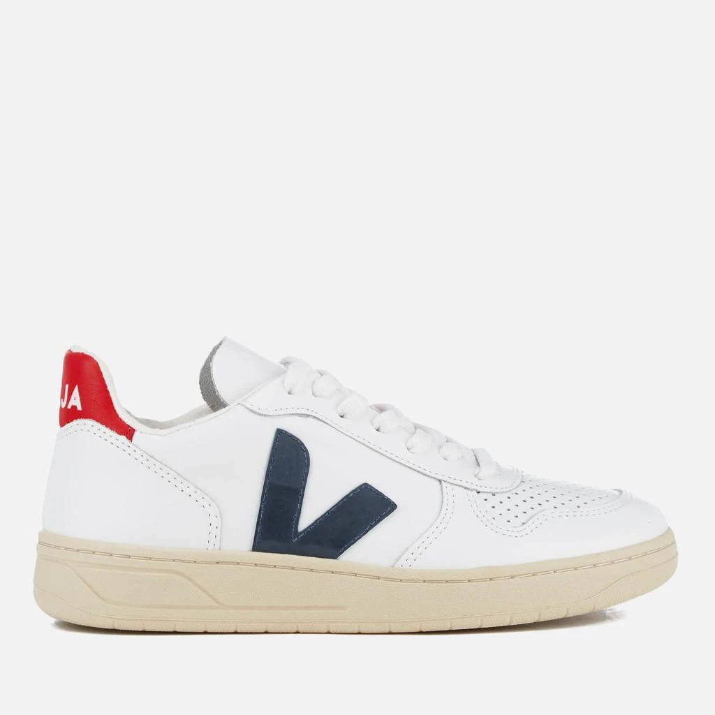 商品Veja|Veja Women's V-10 Leather Trainers - Extra White/Nautica/Pekin,价格¥415,第1张图片
