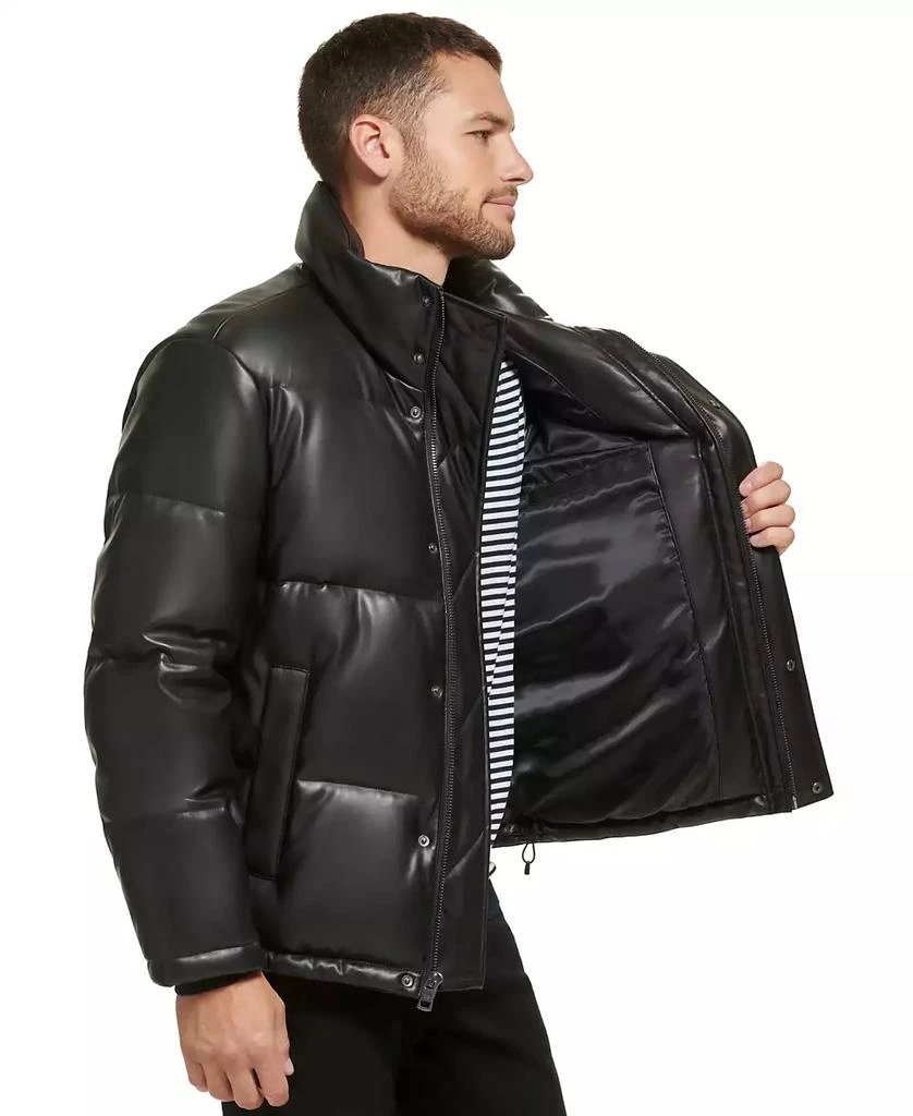 Men's Faux Leather Classic Puffer Jacket 商品