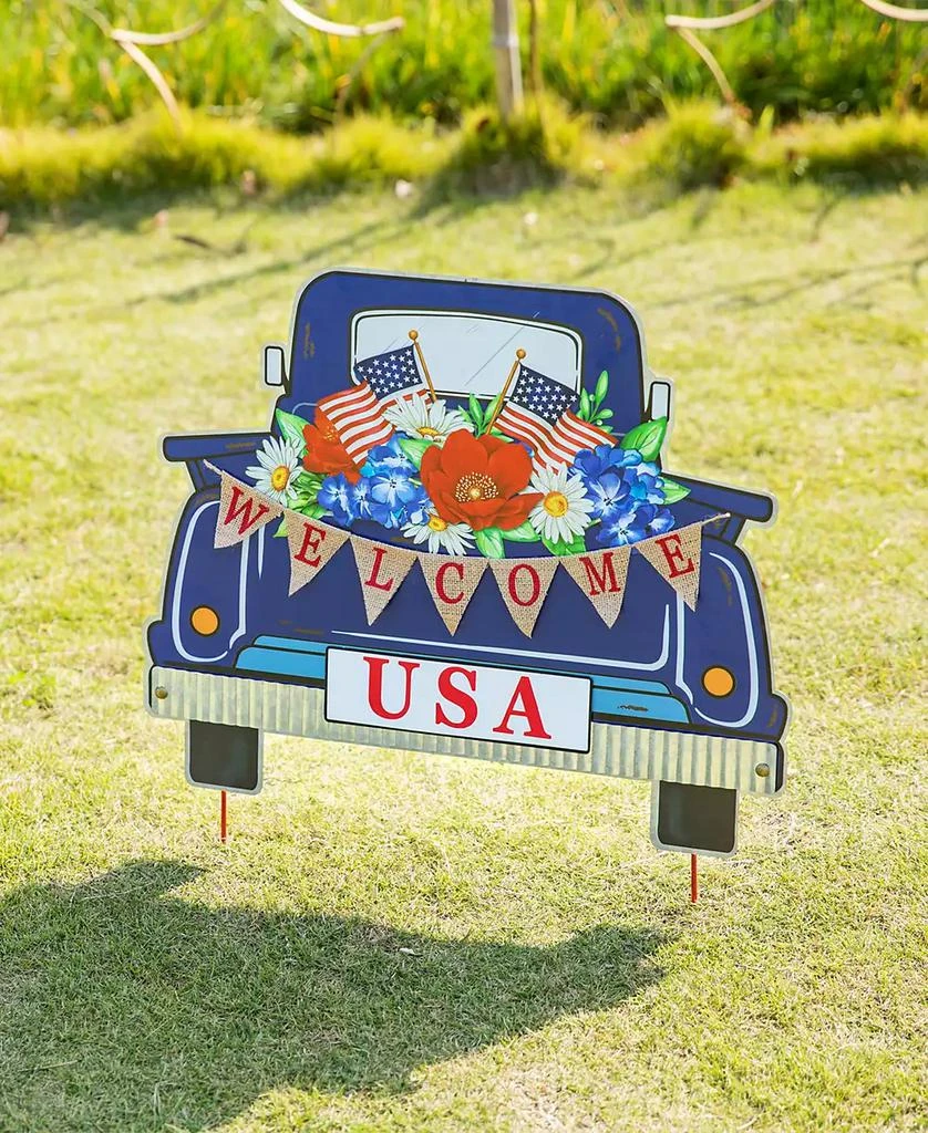 26" H Patriotic, Americana Metal Truck Yard Stake or Wall Decor or Standing Decor 商品