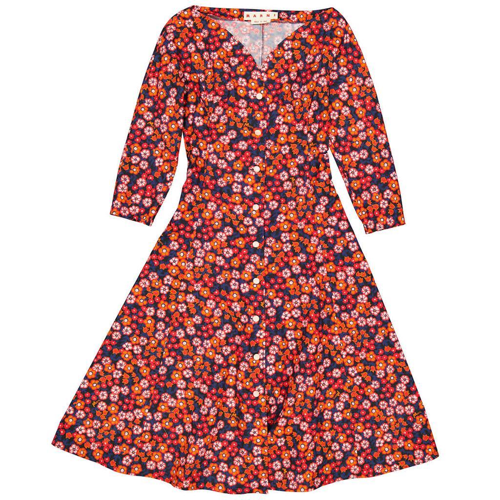 商品Marni|Marni Ladies Floral-print Midi Shirt Dress, Brand Size 40 (US Size 6),价格¥2951,第1张图片