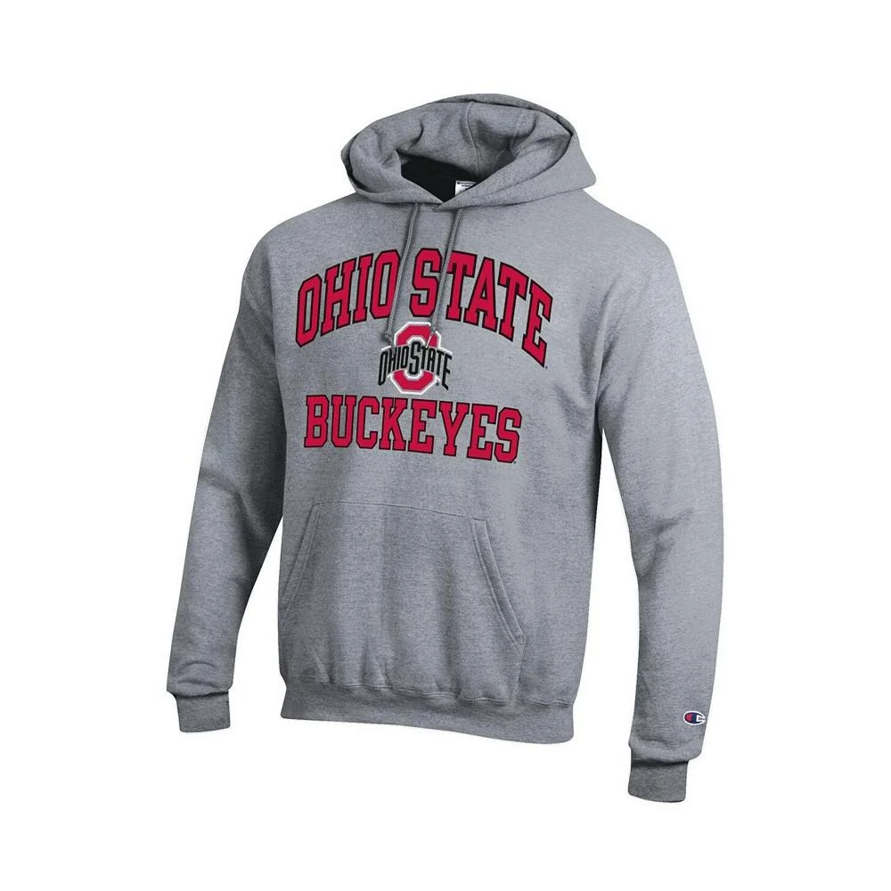 商品CHAMPION|Men's Heather Gray Ohio State Buckeyes High Motor Pullover Hoodie,价格¥443,第3张图片详细描述