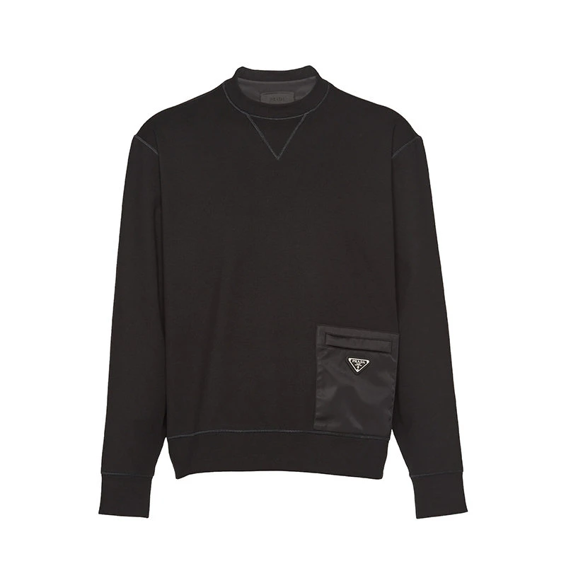 商品Prada|【预售3-7天】PRADA/普拉达 21年秋冬 男士黑色长袖圆领卫衣UJL179_1YSZ_F0806_S_212,价格¥7953,第1张图片