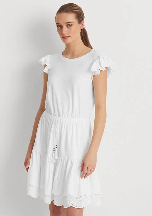 商品Ralph Lauren|Ralph Lauren Eyelet Jersey Dress,价格¥282,第3张图片详细描述