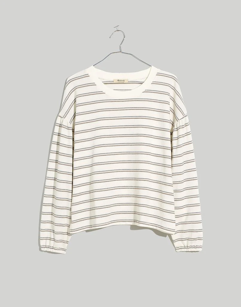 商品Madewell|Cotton-Blend Long-Sleeve Tee in Stripe,价格¥237,第5张图片详细描述