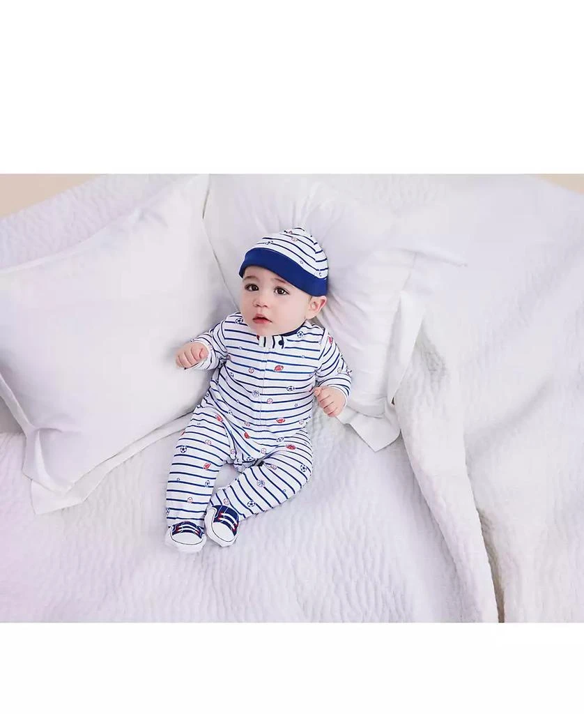 商品Little Me|Baby Boys Sports Footed Coverall and Hat, 2 Piece Set,价格¥97,第2张图片详细描述