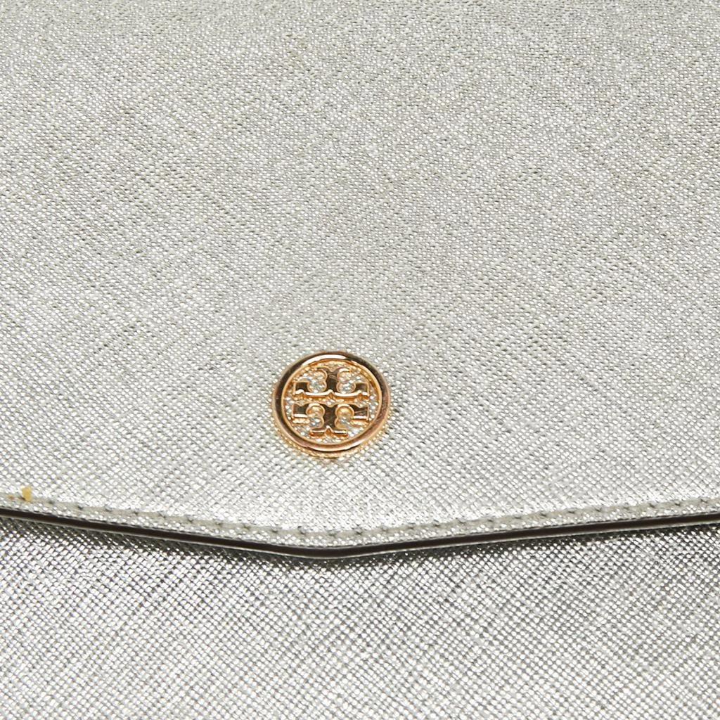 商品[二手商品] Tory Burch|Tory Burch Silver Saffiano Leather Robinson Flap Shoulder Bag,价格¥1162,第5张图片详细描述