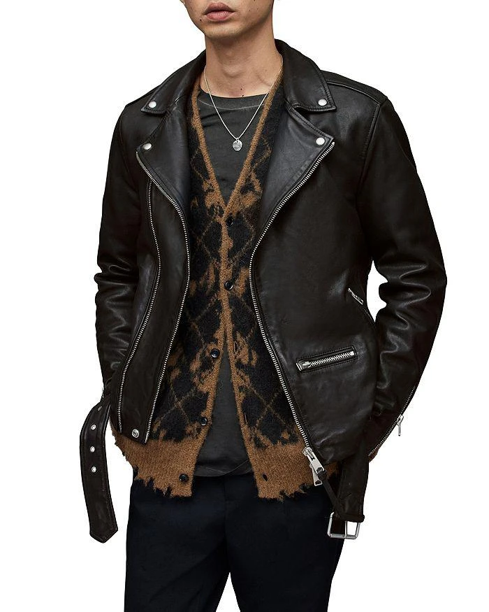 Wick Leather Regular Fit Biker Jacket   商品