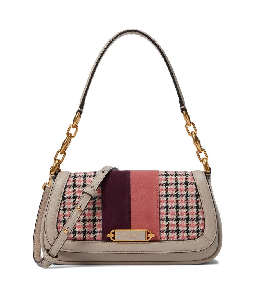 商品Kate Spade|Gramercy Racing Stripe Plaid Twill Fabric Small Flap Shoulder,价格¥1339,第1张图片