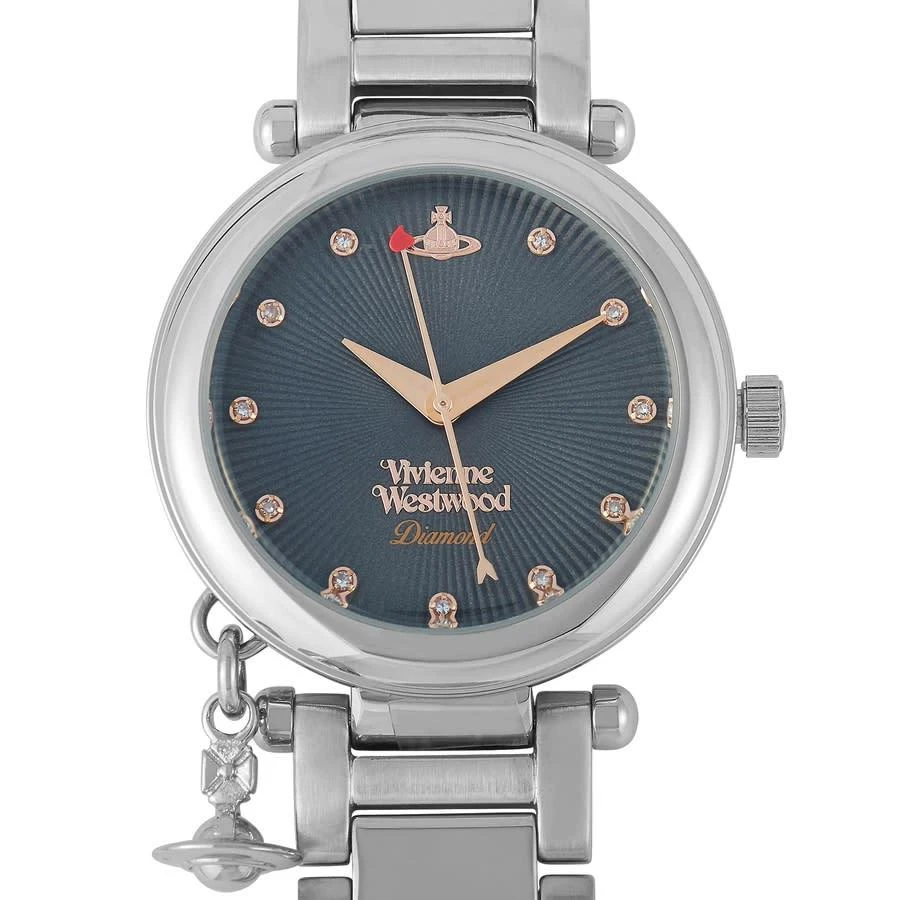 商品Vivienne Westwood|Vivienne Westwood Quartz Diamond Black Dial Watch VV006GNSL,价格¥1899,第1张图片