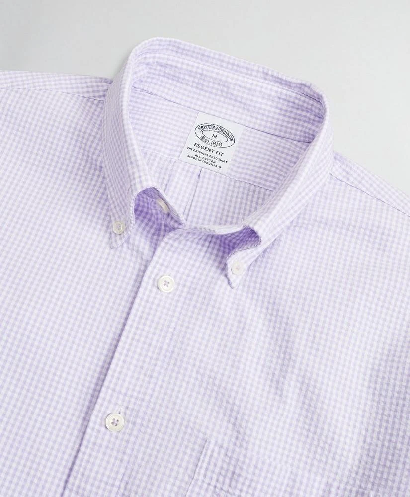 商品Brooks Brothers|Regent Regular-Fit Sport Shirt, Seersucker Gingham,价格¥662,第2张图片详细描述