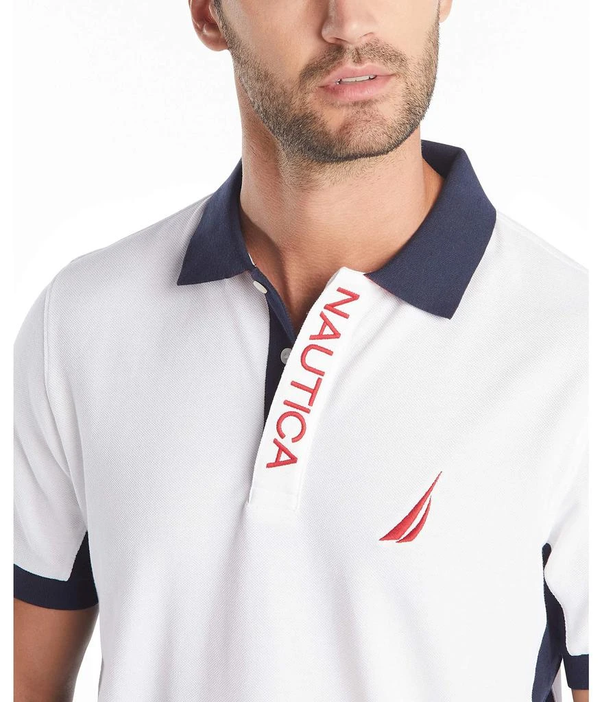 商品Nautica|Men's Short Sleeve Color Block Performance Pique Polo Shirt,价格¥213,第3张图片详细描述