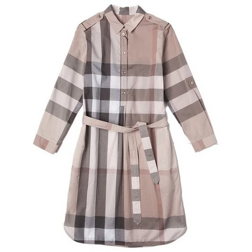 商品[国内直发] Burberry|BURBERRY 女士格纹棉质衬衫式连衣裙 8027707,价格¥4418,第1张图片