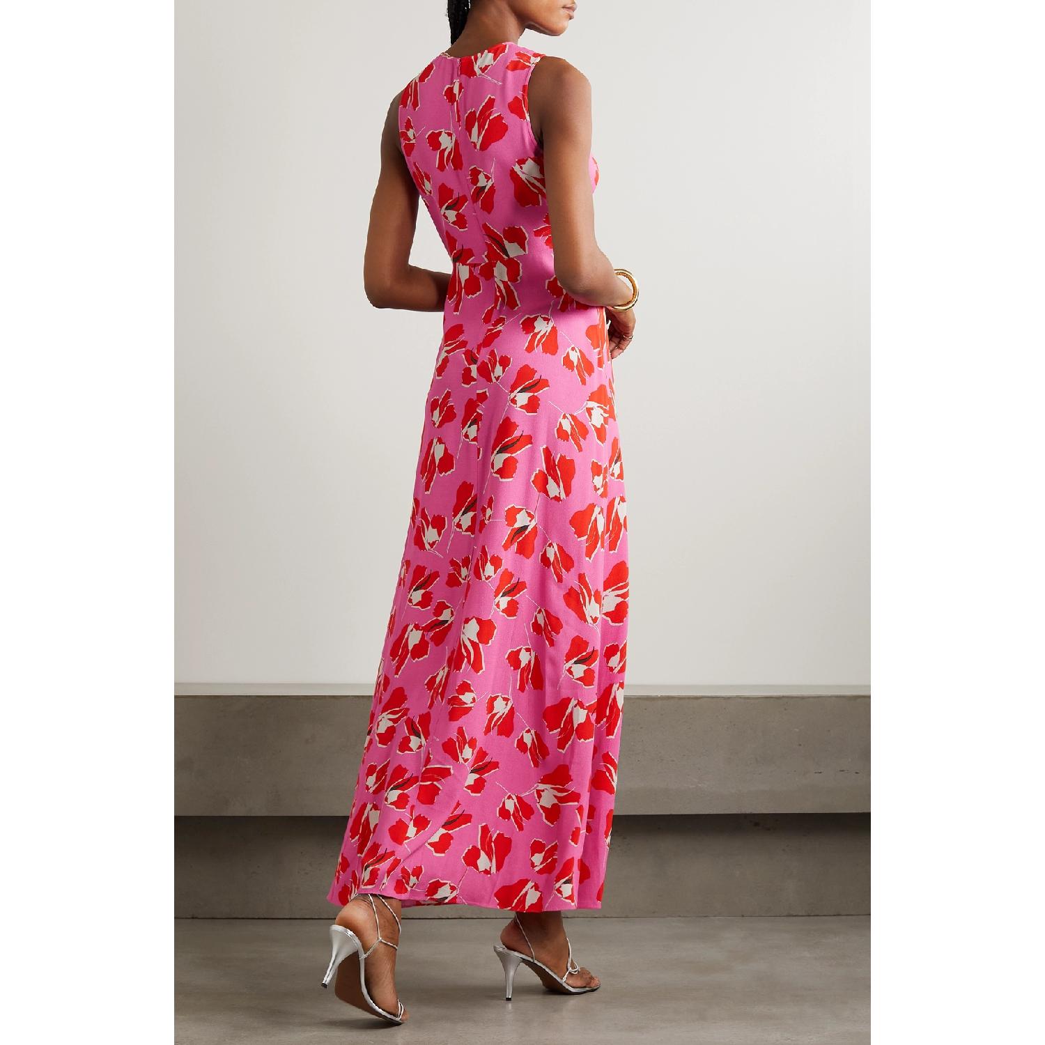 包邮包税【预售7天发货】 DIANE VON FURSTENBERG 23秋冬 女士 连衣裙 Ace 花卉印花绉纱超长连衣裙 1647597309096825 DVFDS2R011PTLPM 商品第4张图片规格展示