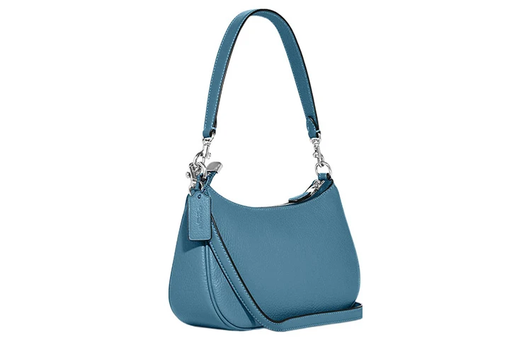 商品[国内直发] Coach|蔻驰 Teri 25 可拆卸肩带拉链 粒面皮革 腋下包手提斜挎单肩包 中号 女款 太平洋蓝色,价格¥1428,第4张图片详细描述