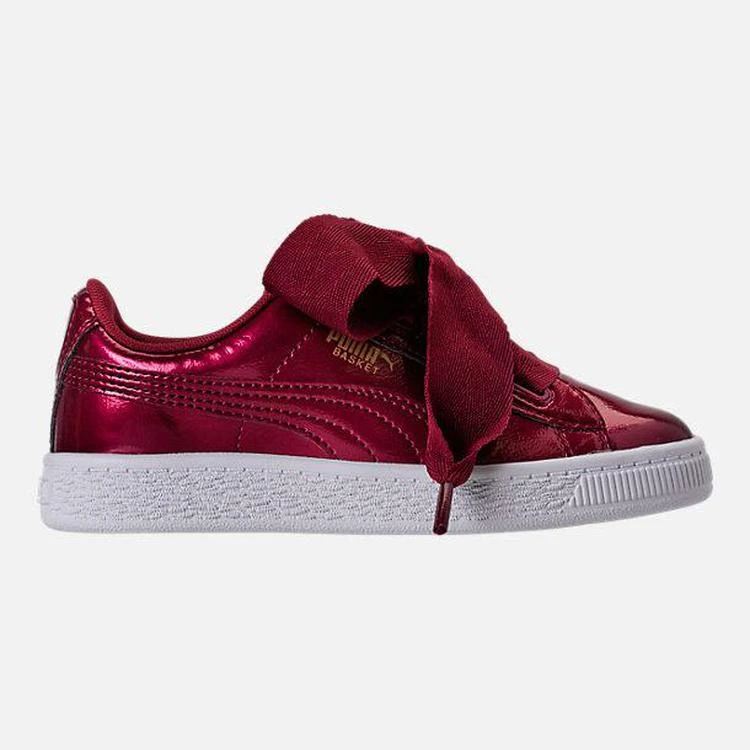 商品Puma|Girls' Little Kids' Puma Basket Heart Glam Casual Shoes,价格¥195,第3张图片详细描述