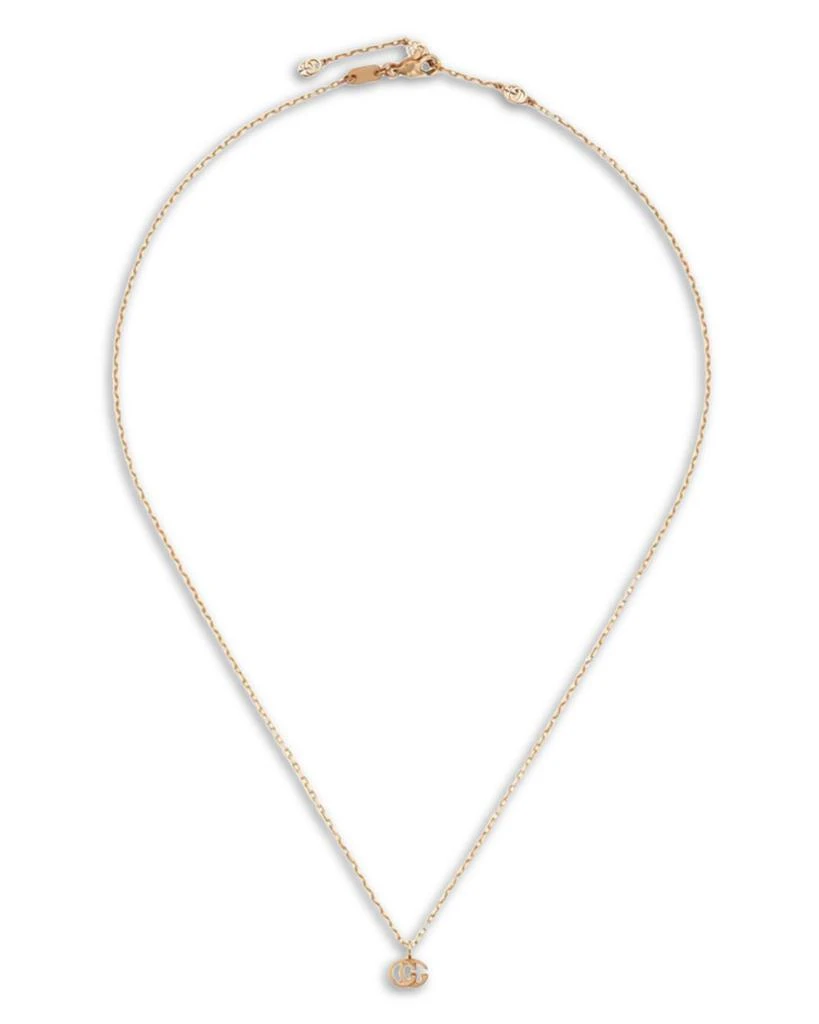 商品Gucci|18K Rose Gold Running Double G Logo Pendant Necklace, 14.9-16.5",价格¥8284,第1张图片