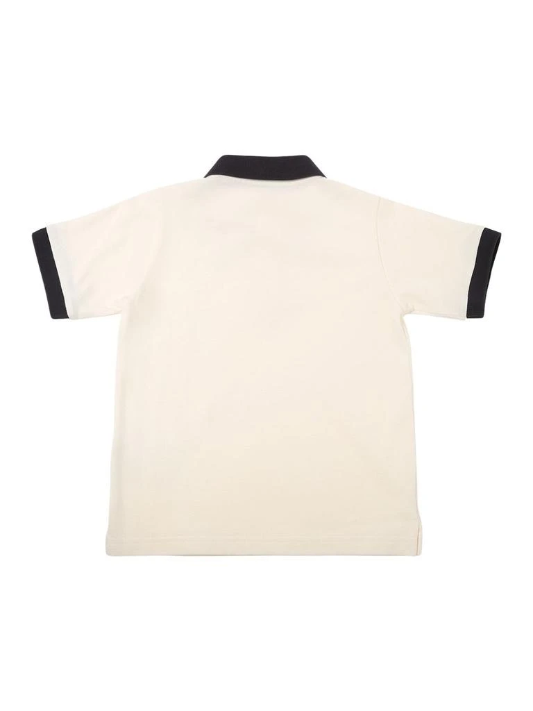 商品Moncler|Piqué Cotton Polo Shirt W/ Logo Patch,价格¥1089,第2张图片详细描述