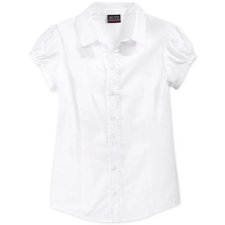 商品Nautica|Uniform Ruffled Button-Front Top, Big Girls Plus (8-20),价格¥201,第1张图片