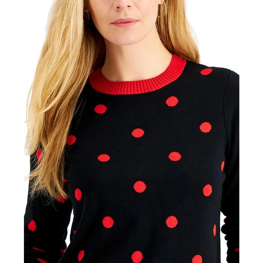 商品Charter Club|Petite Dot-Print Sweater, Created for Macy's,价格¥80,第3张图片详细描述