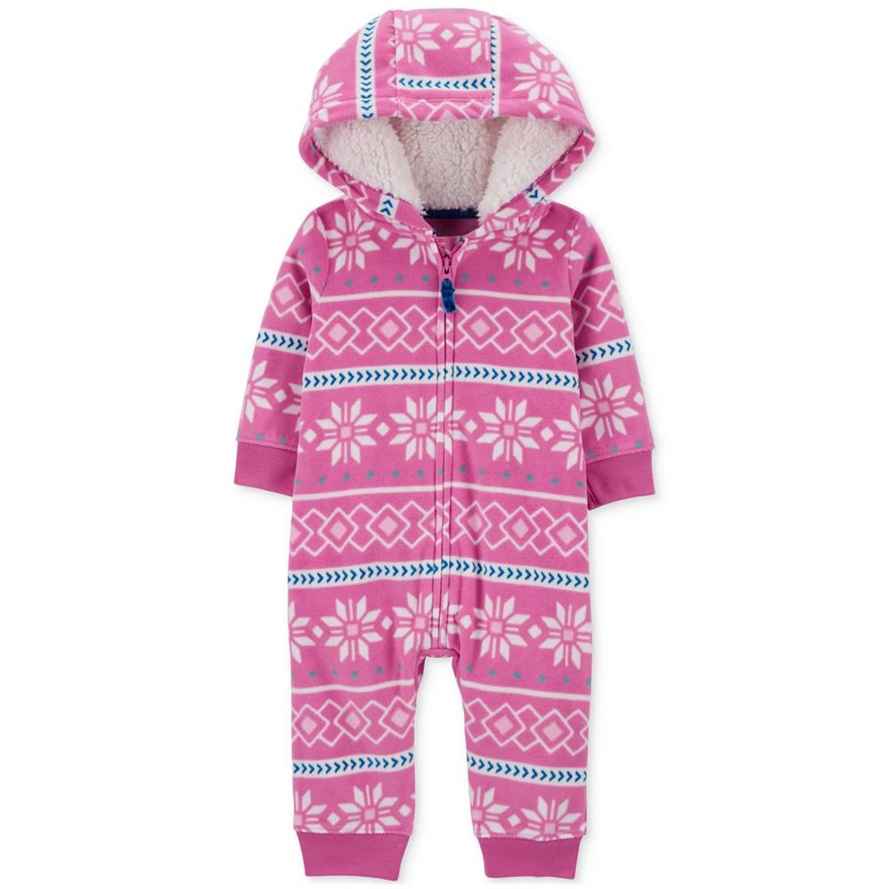 商品Carter's|Baby Girls Fair Isle-Print Faux-Sherpa Jumpsuit,价格¥103,第1张图片