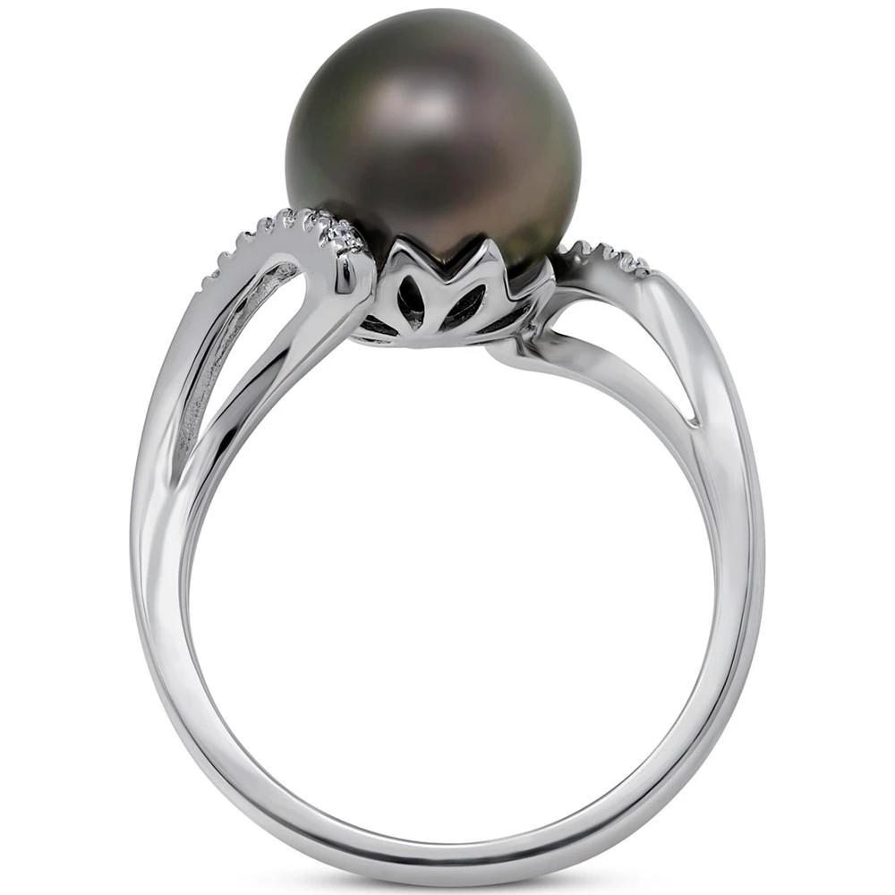 商品Macy's|Cultured Tahitian Pearl (9mm) & Diamond Accent Ring in Sterling Silver,价格¥1529,第3张图片详细描述