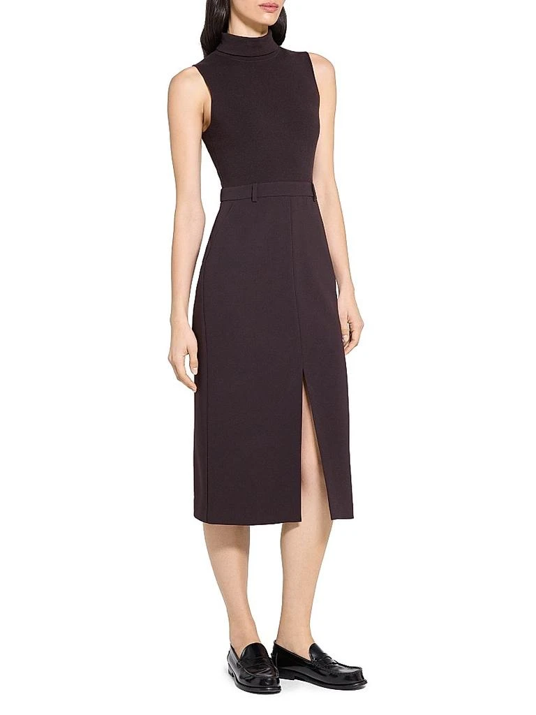商品Theory|Funnel-Neck Crepe Belted Dress,价格¥4238,第3张图片详细描述