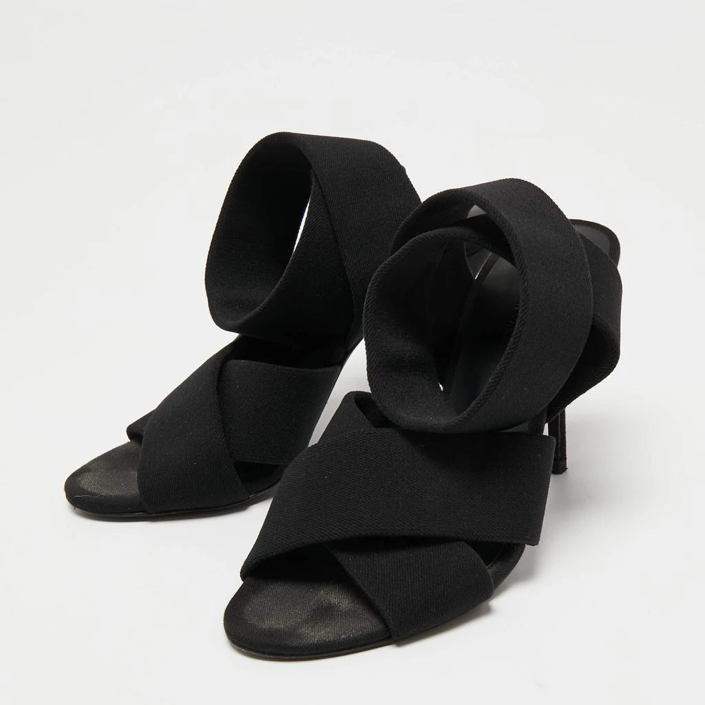 商品[二手商品] Alexander Wang|Alexander Wang Black Canvas Ankle Wrap Sandals Size 36,价格¥1018,第2张图片详细描述