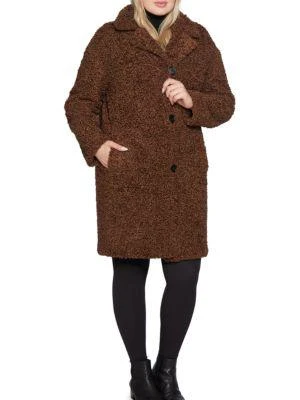 商品Blue Duck|Plus Curly Faux Fur Boyfriend Coat,价格¥1067,第1张图片